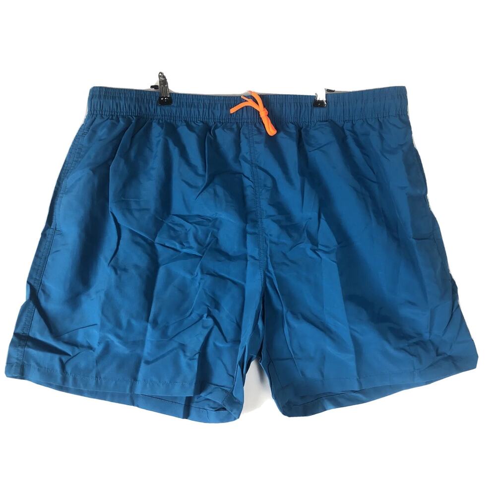 SILKWORLD Men's Swim Trunks Quick Dry Beach Shorts w/Pockets Blue Size US XXL